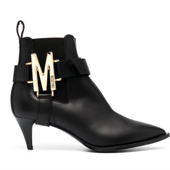Moschino classic LEATHER ANKLE BOOTS - Picture 1 of 8
